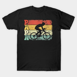 Mens Cycling Papa Bicycle Dad Cyclist Father Day T-Shirt